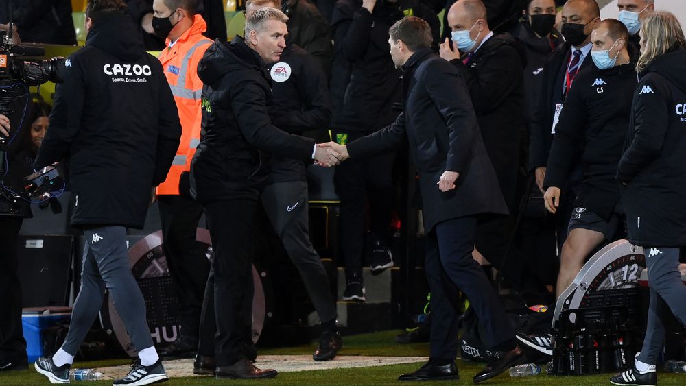 Steven Gerrard and Dean Smith