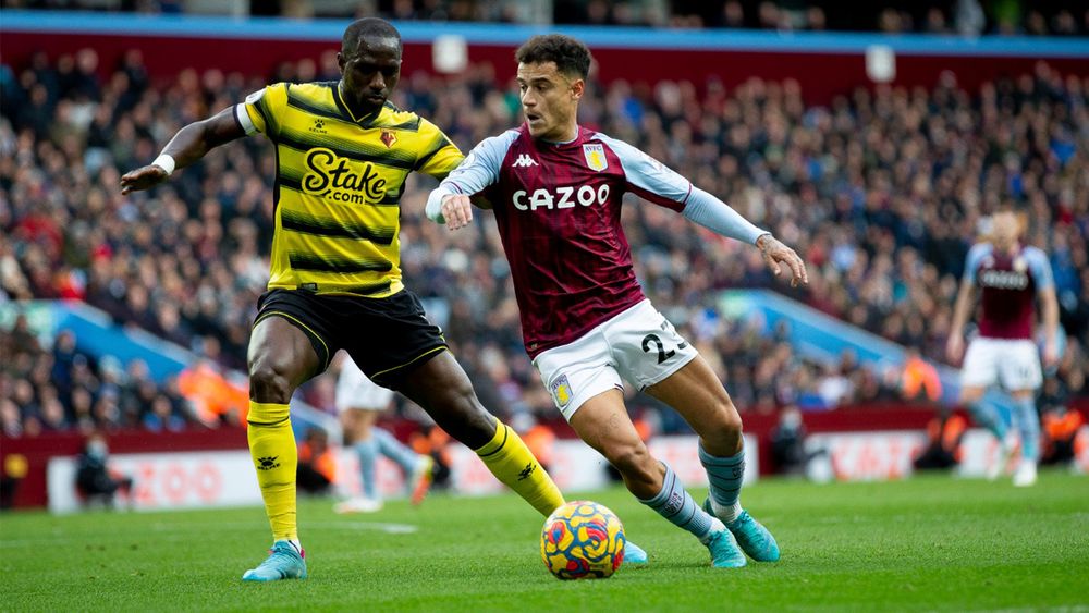 Aston Villa take on Watford in the Premier League.