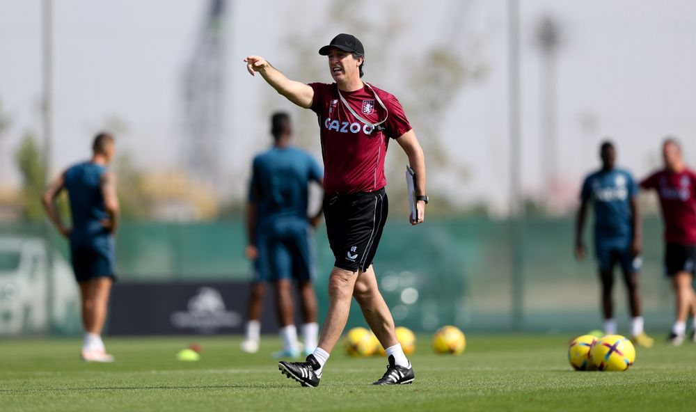 Aston Villa training in Dubai