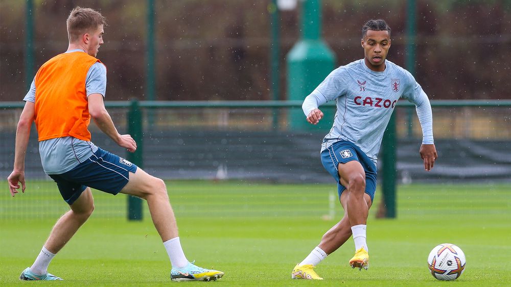 Aston Villa train ahead of taking on West Ham United on Sunday. 