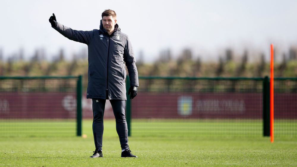 Aston Villa training pre-Watford