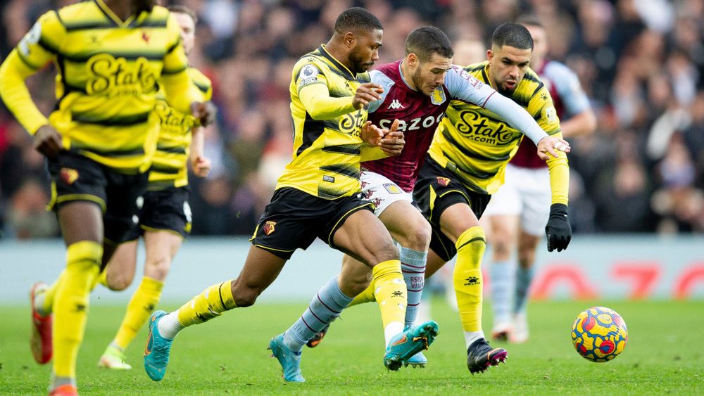 Aston Villa take on Watford in the Premier League.