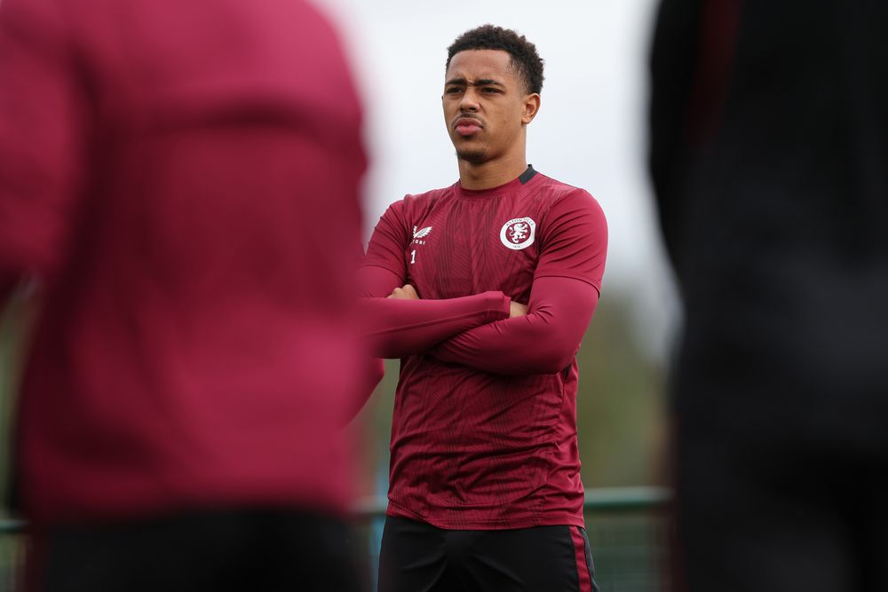 Aston Villa train ahead of taking on Legia Warszawa in the Europa Conference League.