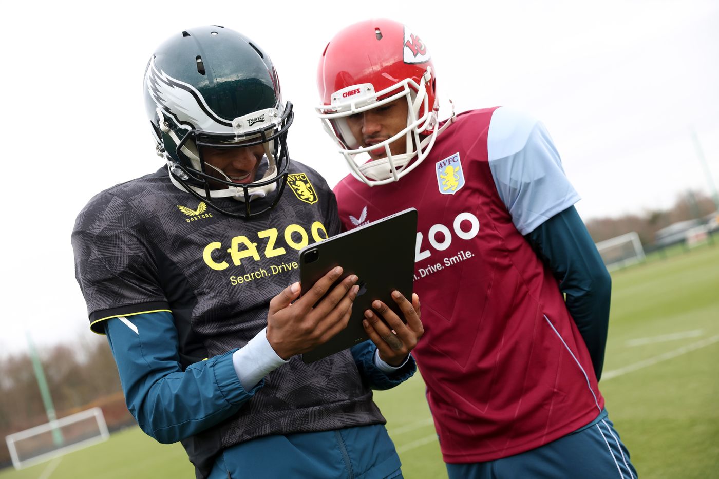 Ezri Konsa and Jacob Ramsey tackle Super Bowl challenge