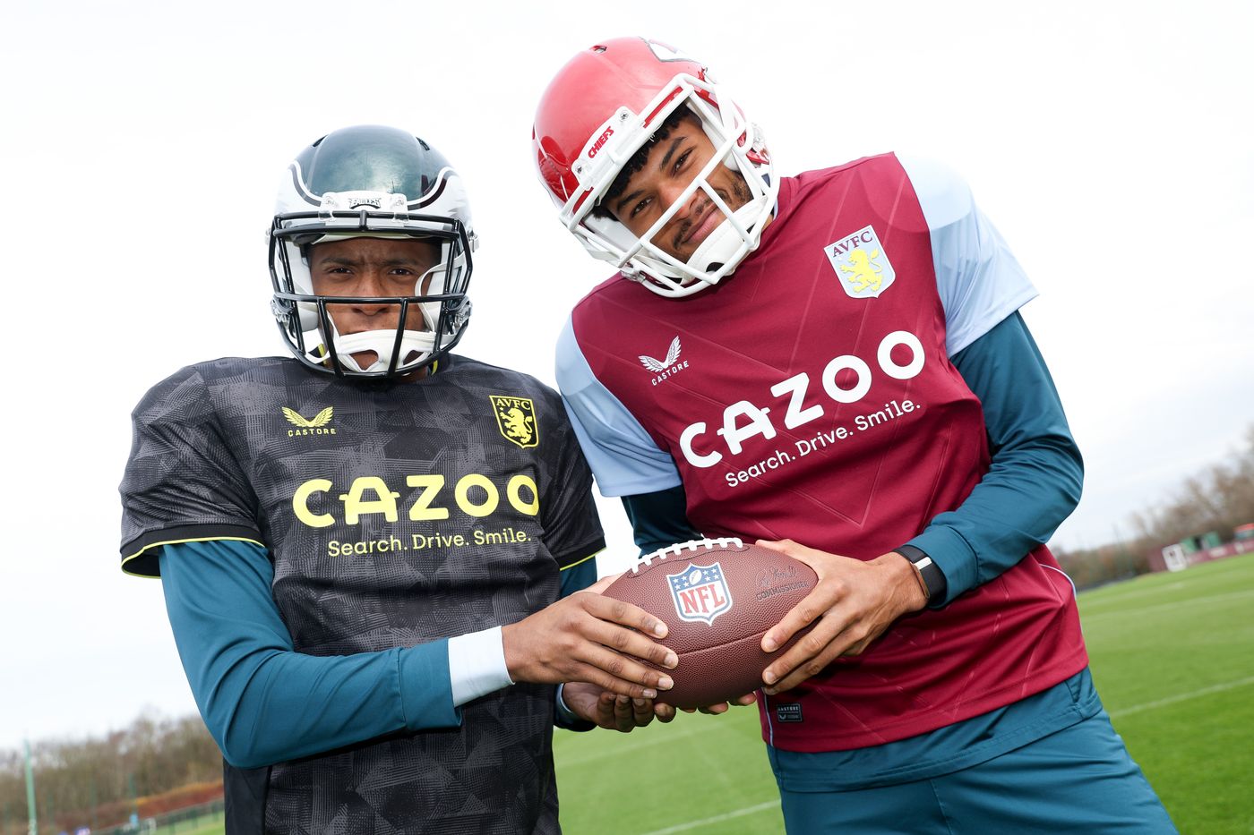 Ezri Konsa and Jacob Ramsey tackle Super Bowl challenge