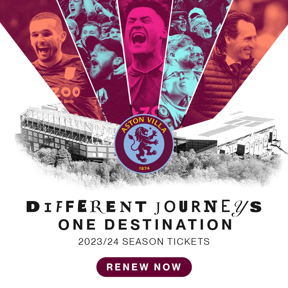 Aston Villa is excited to announce season tickets for the 2022/23